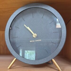 Dark Gray and Gold Desk Clock